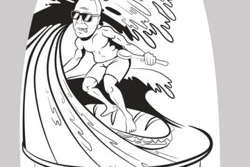 Custom surfboard illustration